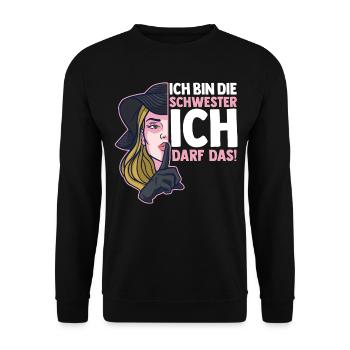 Geschwister Familie Schwestern Schwester - Unisex Pullover - Schwarz - Vorne - Alina (178cm) & Michal (187cm)