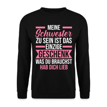 Geschwister Familie Schwestern Schwester - Unisex Pullover - Schwarz - Vorne - Alina (178cm) & Michal (187cm)