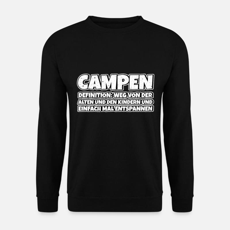 Campen Therapie Lustiger Spruch - Unisex Pullover - Schwarz