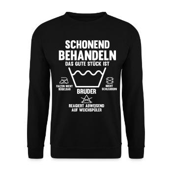 Geschwister Familie Brüder Bruder - Unisex Pullover - Schwarz - Vorne - Alina (178cm) & Michal (187cm)