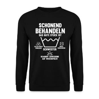 Geschwister Familie Schwestern Schwester - Unisex Pullover - Schwarz - Vorne - Alina (178cm) & Michal (187cm)