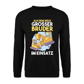 Dabbing Baggerfahrer Bagger Bruder - Unisex Pullover - Schwarz - Vorne - Alina (178cm) & Michal (187cm)