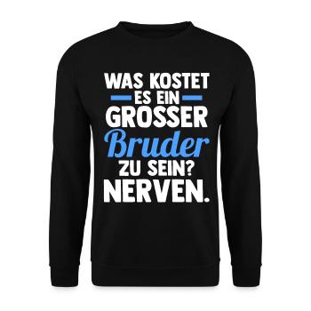 Geschwister Familie Brüder Bruder - Unisex Pullover - Schwarz - Vorne - Alina (178cm) & Michal (187cm)