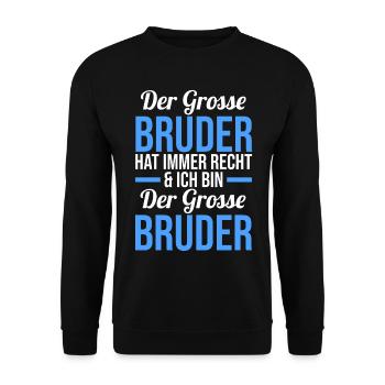 Geschwister Familie Brüder Bruder - Unisex Pullover - Schwarz - Vorne - Alina (178cm) & Michal (187cm)