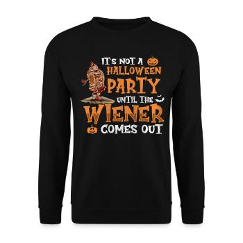 Not A Halloween Party Until The Viennese Comes Out - Unisex Sweatshirt - black - Front - Alina (178cm) & Michal (187cm)