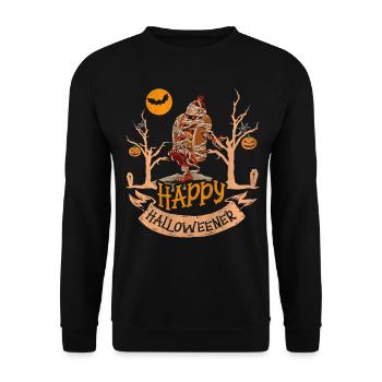 Happy Hello Viennese Mummy Costume Funny Viennese - Unisex Sweatshirt - black - Front - Alina (178cm) & Michal (187cm)