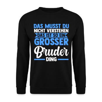 Geschwister Familie Brüder Bruder - Unisex Pullover - Schwarz - Vorne - Alina (178cm) & Michal (187cm)