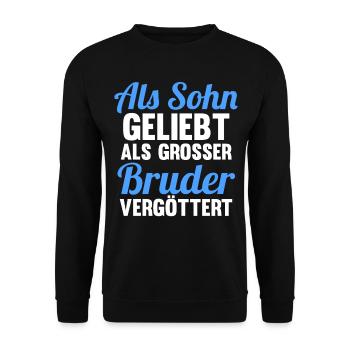 Geschwister Sohn Familie Brüder Bruder - Unisex Pullover - Schwarz - Vorne - Alina (178cm) & Michal (187cm)