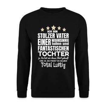 Stolzer Papa Und Vater Toller Verrückten Tochter - Unisex Pullover - Schwarz - Vorne - Alina (178cm) & Michal (187cm)