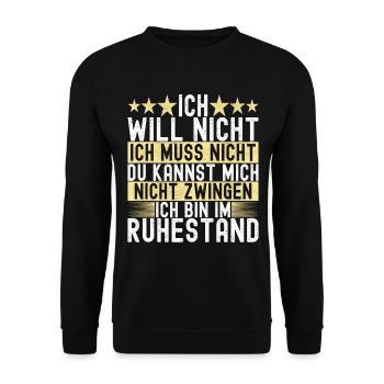 Ruhestand Rente - Unisex Pullover - Schwarz - Vorne - Alina (178cm) & Michal (187cm)