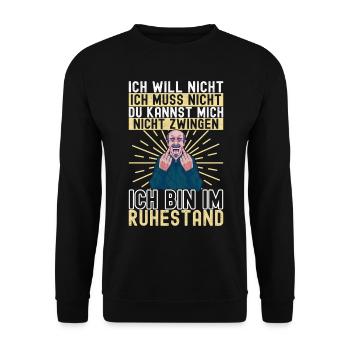 Ruhestand Rente - Unisex Pullover - Schwarz - Vorne - Alina (178cm) & Michal (187cm)