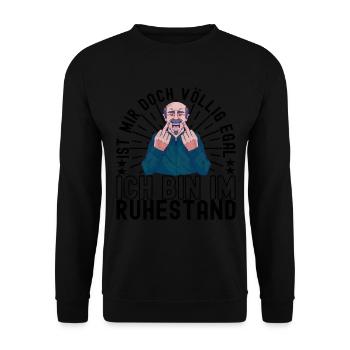 Ruhestand Rente - Unisex Pullover - Schwarz - Vorne - Alina (178cm) & Michal (187cm)