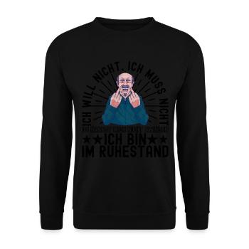 Ruhestand Rente - Unisex Pullover - Schwarz - Vorne - Alina (178cm) & Michal (187cm)