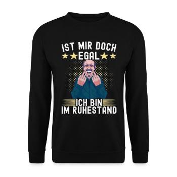 Ruhestand Rente - Unisex Pullover - Schwarz - Vorne - Alina (178cm) & Michal (187cm)