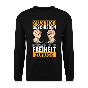 Geschieden Scheidung - Unisex Pullover - Schwarz - Vorne - Alina (178cm) & Michal (187cm)