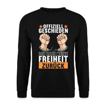 Geschieden Scheidung - Unisex Pullover - Schwarz - Vorne - Alina (178cm) & Michal (187cm)