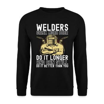 Soudage par soudeur - Sweat-shirt Unisexe - noir - Devant - Alina (178cm) & Michal (187cm)
