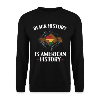 Schwarze Geschichte Ist Amerikanische Geschichte - Unisex Pullover - Schwarz - Vorne - Alina (178cm) & Michal (187cm)