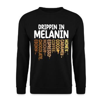 Drippin In Melanin Honey Caramel Cocoa Coffee - Unisex Sweatshirt - black - Front - Alina (178cm) & Michal (187cm)