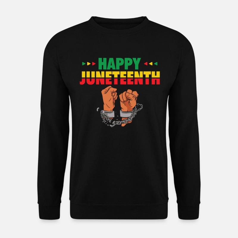 Happy Juneteenth Break Shackles Chain - Unisex Sweatshirt - black