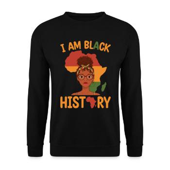I'm Black Story Mother's Day Juneteenth - Unisex Sweatshirt - black - Front - Alina (178cm) & Michal (187cm)
