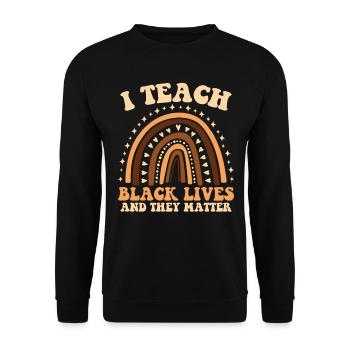 J’enseigne la vie des Noirs et ils - Sweat-shirt Unisexe - noir - Devant - Alina (178cm) & Michal (187cm)