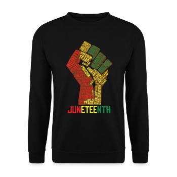 Juneteenth Texas Liberty Peace Celebration - Unisex Pullover - Schwarz - Vorne - Alina (178cm) & Michal (187cm)