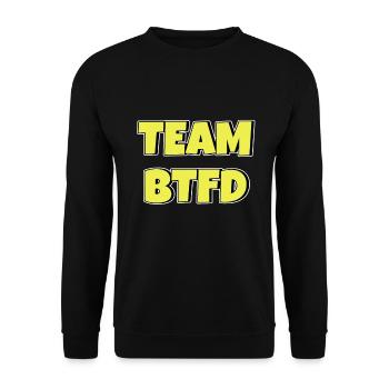 Team BTFD Buy The Dip Crypto Stonk Meme Funny - Unisex Sweatshirt - black - Front - Alina (178cm) & Michal (187cm)