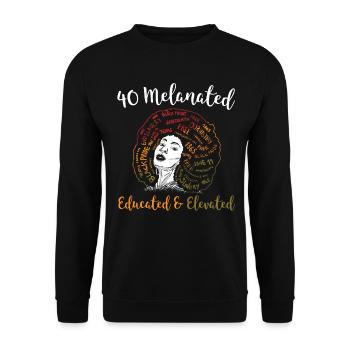 Melanated vibes only proud African blacks - Unisex Sweatshirt - black - Front - Alina (178cm) & Michal (187cm)