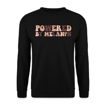 Powered By Melanin Proud Melanated Black - Unisex Sweatshirt - black - Front - Alina (178cm) & Michal (187cm)
