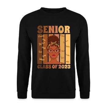 Senior Class Of 2023 Back To School Graduation - Unisex Pullover - Schwarz - Vorne - Alina (178cm) & Michal (187cm)