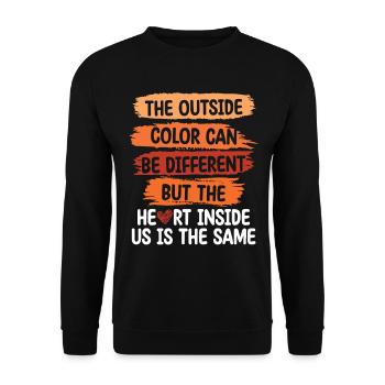 Die Äußere Farbe Kann Unterschiedlich Sein - Unisex Pullover - Schwarz - Vorne - Alina (178cm) & Michal (187cm)