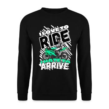 Motorcycle Lifestyle / Motorcycle / Motorcycle biker - Unisex Sweatshirt - black - Front - Alina (178cm) & Michal (187cm)