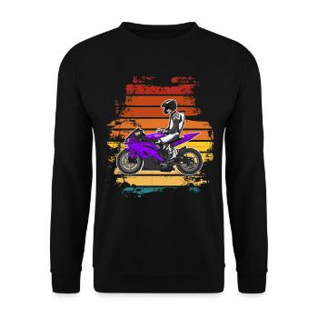 Moto Lifestyle / Moto / Moto motard - Sweat-shirt Unisexe - noir - Devant - Alina (178cm) & Michal (187cm)