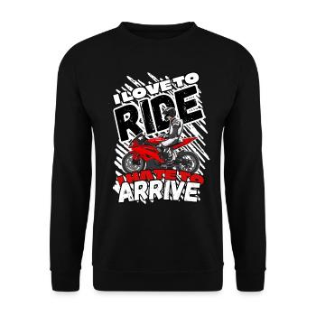 Motorcycle Lifestyle / Motorcycle / Motorcycle biker - Unisex Sweatshirt - black - Front - Alina (178cm) & Michal (187cm)