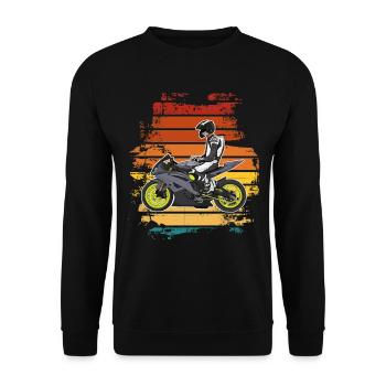 Motorcycle Lifestyle / Motorcycle / Motorcycle biker - Unisex Sweatshirt - black - Front - Alina (178cm) & Michal (187cm)