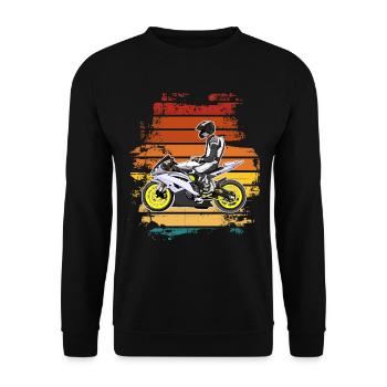 Motorcycle Lifestyle / Motorcycle / Motorcycle biker - Unisex Sweatshirt - black - Front - Alina (178cm) & Michal (187cm)