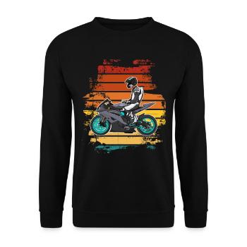 Motorcycle Lifestyle / Motorcycle / Motorcycle biker - Unisex Sweatshirt - black - Front - Alina (178cm) & Michal (187cm)