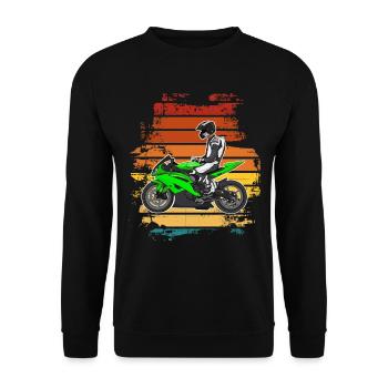 Motorcycle Lifestyle / Motorcycle / Motorcycle biker - Unisex Sweatshirt - black - Front - Alina (178cm) & Michal (187cm)