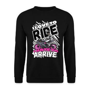 Motorcycle Lifestyle / Motorcycle / Motorcycle biker - Unisex Sweatshirt - black - Front - Alina (178cm) & Michal (187cm)
