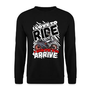 Motorcycle Lifestyle / Motorcycle / Motorcycle biker - Unisex Sweatshirt - black - Front - Alina (178cm) & Michal (187cm)