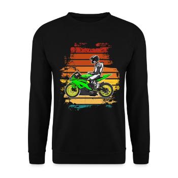 Motorcycle Lifestyle / Motorcycle / Motorcycle biker - Unisex Sweatshirt - black - Front - Alina (178cm) & Michal (187cm)