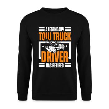 A legendary tow truck driver is a trucker in the - Unisex Sweatshirt - black - Front - Alina (178cm) & Michal (187cm)