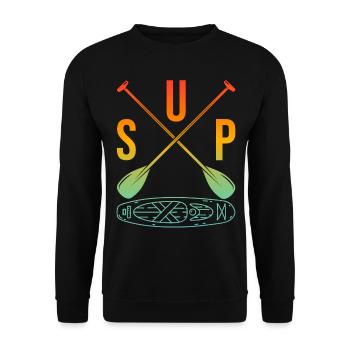 Stand Up Paddle Board - SUP Girl - Unisex Sweatshirt - black - Front - Alina (178cm) & Michal (187cm)