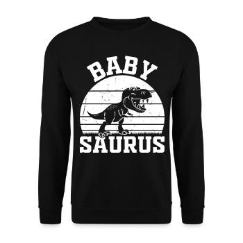 Baby Saurus Newborn Baby Dino Babysaurus Baby Dino - Unisex Sweatshirt - black - Front - Alina (178cm) & Michal (187cm)