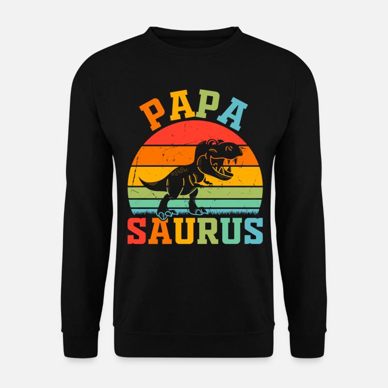 Papasaurus - Papa Saurus Papa Dino - Sweat-shirt Unisexe - noir
