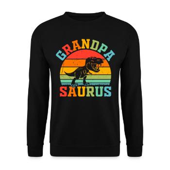 Grandpasaurus - Grandpa Saurus Grandpa Dino - Unisex Sweatshirt - black - Front - Alina (178cm) & Michal (187cm)
