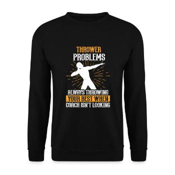 Thrower Problems Athletics Funny - Unisex Sweatshirt - black - Front - Alina (178cm) & Michal (187cm)