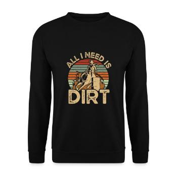 Ich Brauche Ein Dirt Barrel Racing Equestrian - Unisex Pullover - Schwarz - Vorne - Alina (178cm) & Michal (187cm)