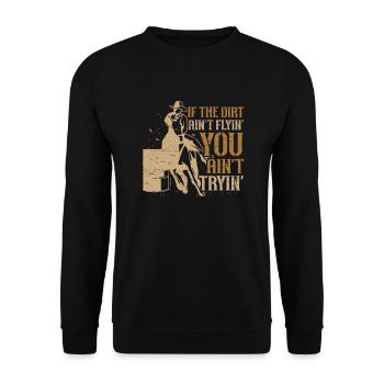 Barrel Racing Dirt Rodeo Equestrian Pferdefass - Unisex Pullover - Schwarz - Vorne - Alina (178cm) & Michal (187cm)